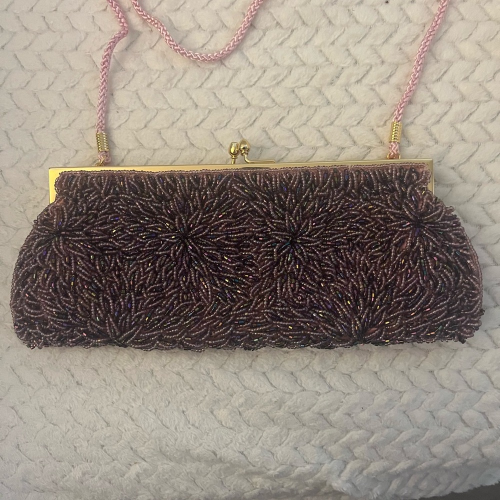 Valerie Stevens Purple Beaded Clutch - Picture 3 of 11